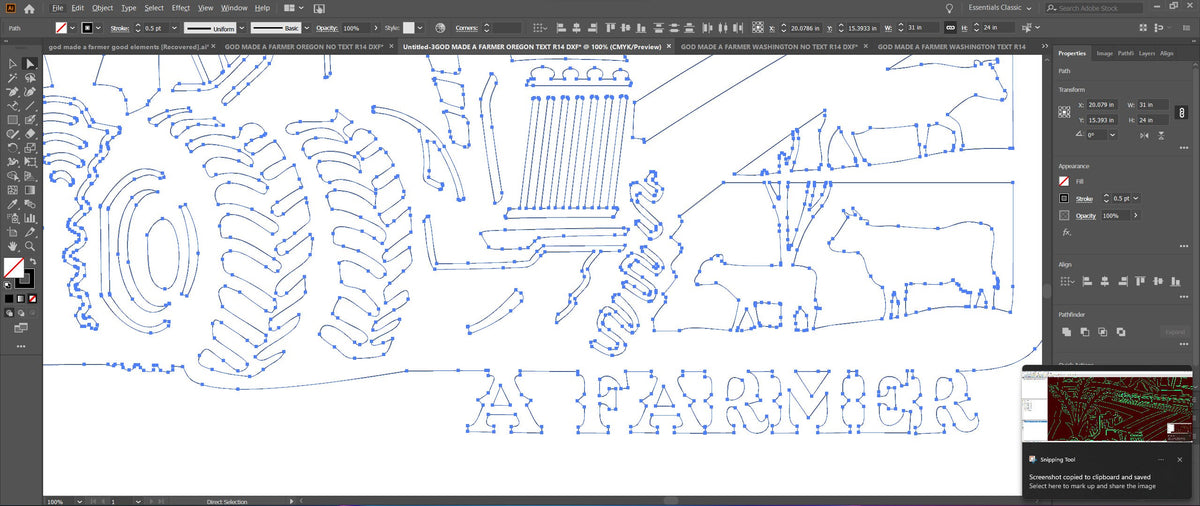 Oregon So God Made a Farmer Sign vector paths in design software (photo 9)