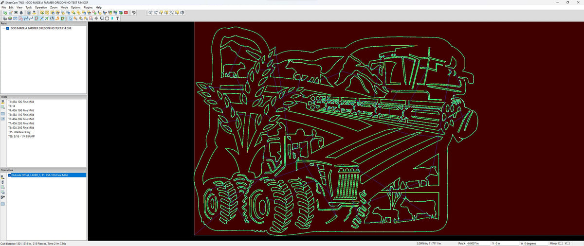Oregon Farm Scene Sign, No Lettering vector paths in design software (photo 7)