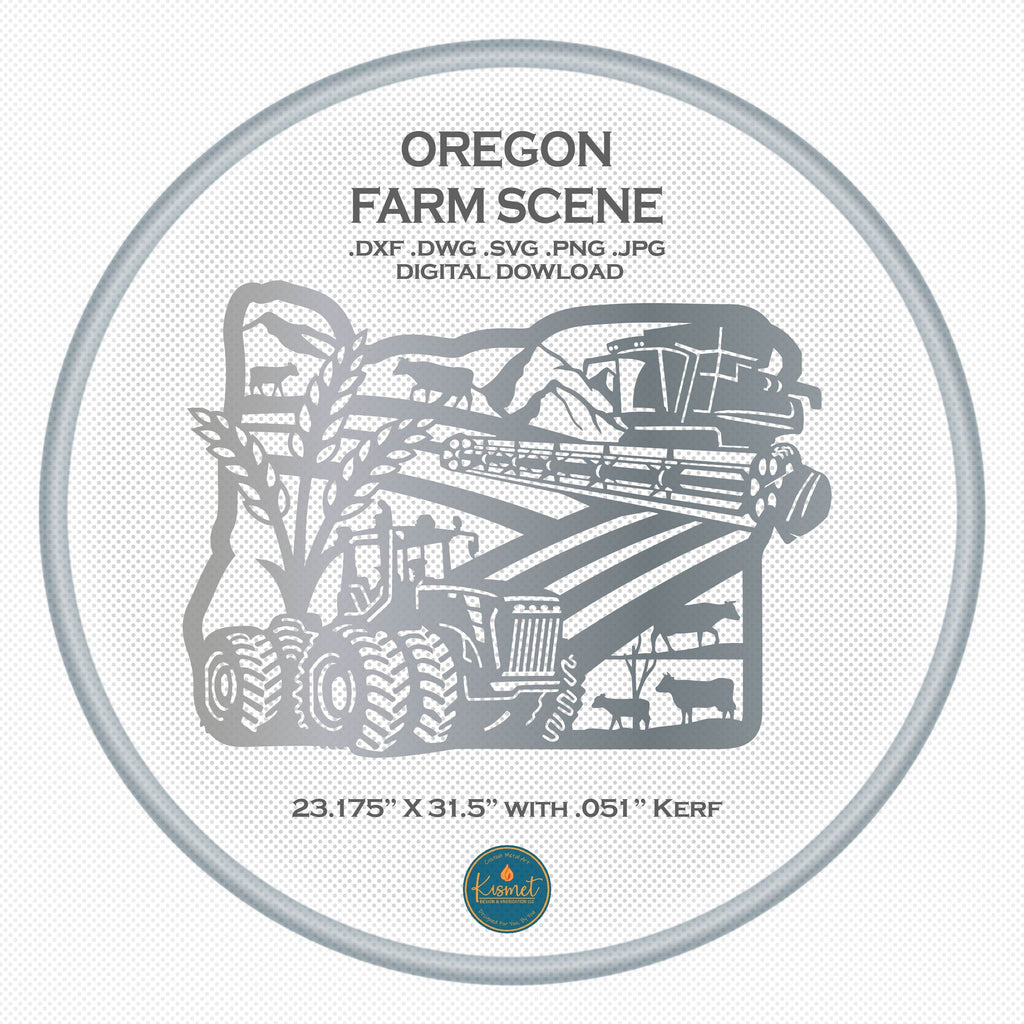 Oregon Farm Scene Sign, No Lettering DXF/SVG design preview with file details (photo 3)