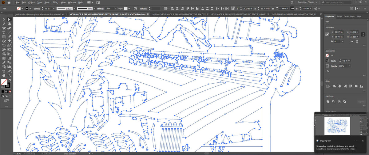 Oregon Farm Scene Sign, No Lettering vector paths in design software (photo 8)