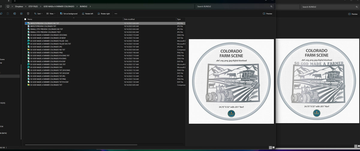 Colorado Farm Signs, Set of 2 vector paths in design software
