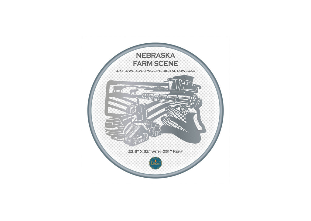 Nebraska Farm Scene Sign, No Lettering DXF/SVG design preview with file details