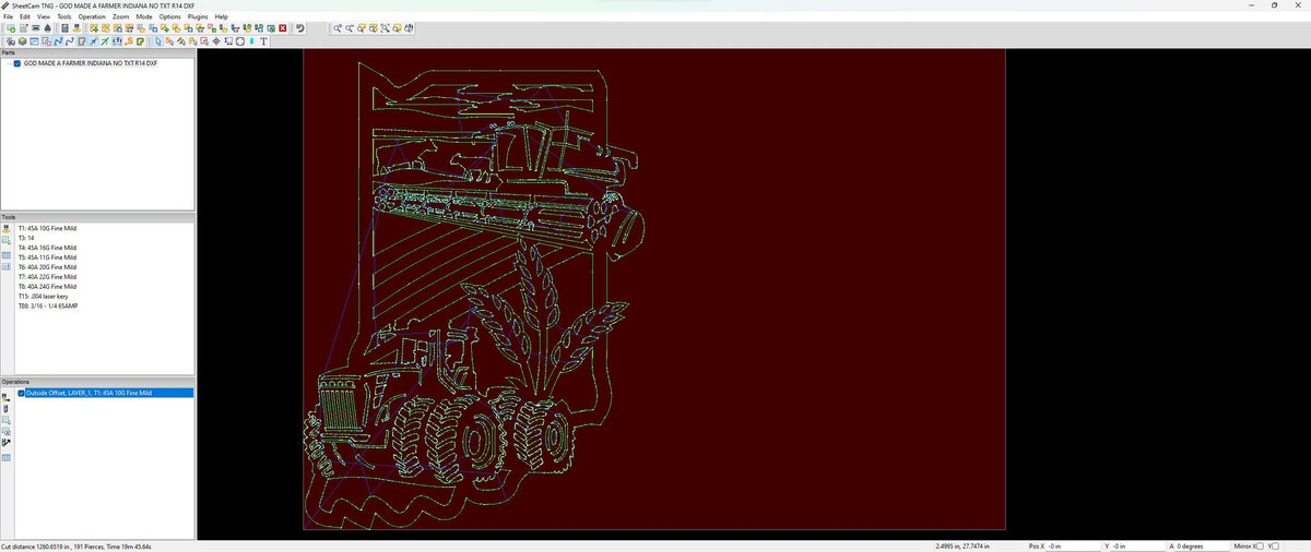 Indiana Farm Scene Sign, No Lettering vector paths in design software (photo 4)