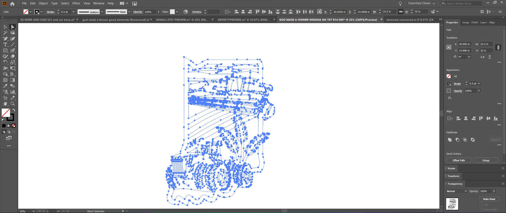 Indiana Farm Scene Sign, No Lettering vector paths in design software (photo 5)