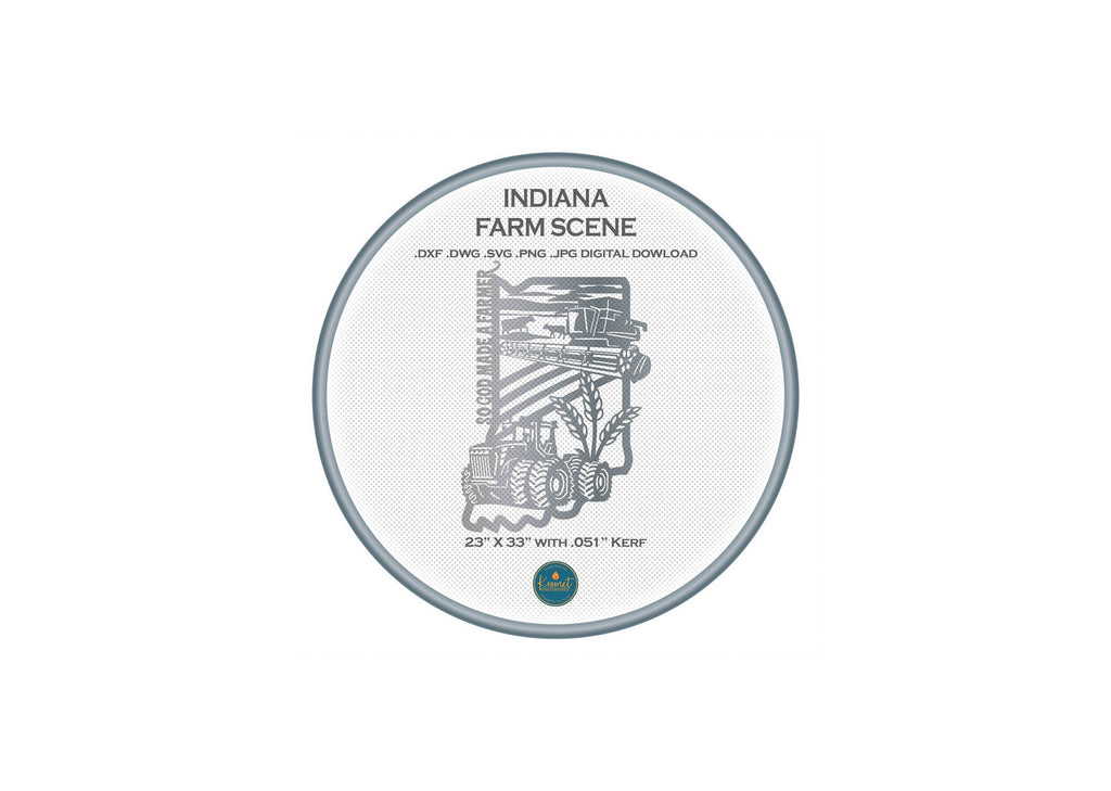 Indiana So God Made a Farmer Sign DXF/SVG design preview with file details