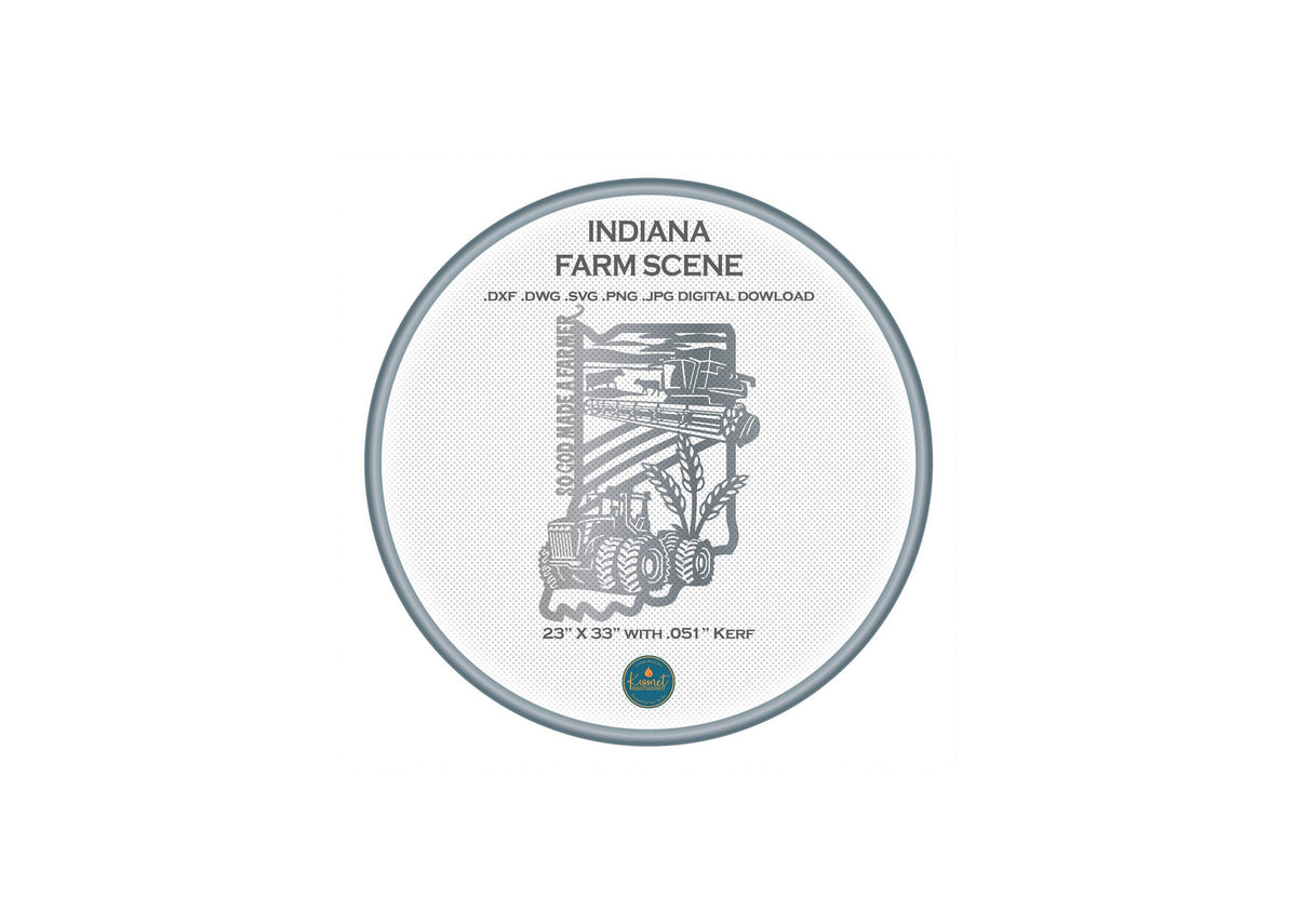 Indiana So God Made a Farmer Sign DXF/SVG design preview with file details