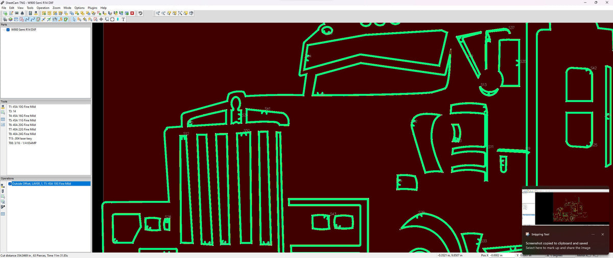 W900 Semi Truck Profile vector paths in design software (photo 9)