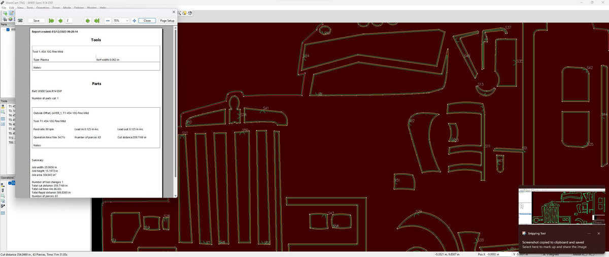 W900 Semi Truck Profile vector paths in design software (photo 10)