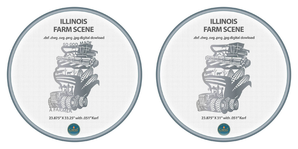 Illinois Farm Signs, Set of 2 DXF/SVG design preview with file details (photo 2)
