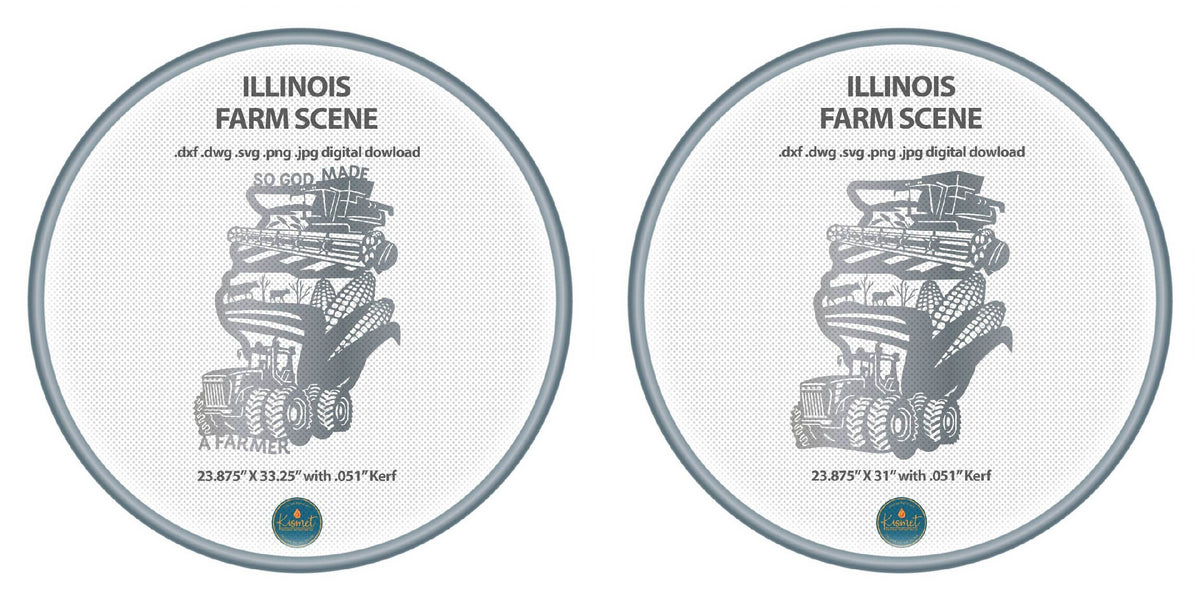 Illinois Farm Signs, Set of 2 DXF/SVG design preview with file details (photo 2)