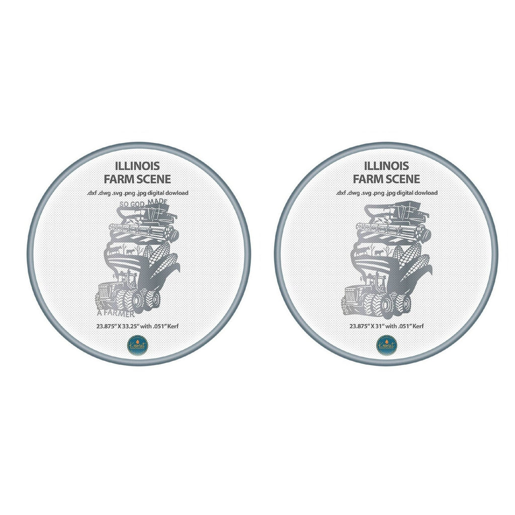 Illinois Farm Signs, Set of 2 DXF/SVG design preview with file details