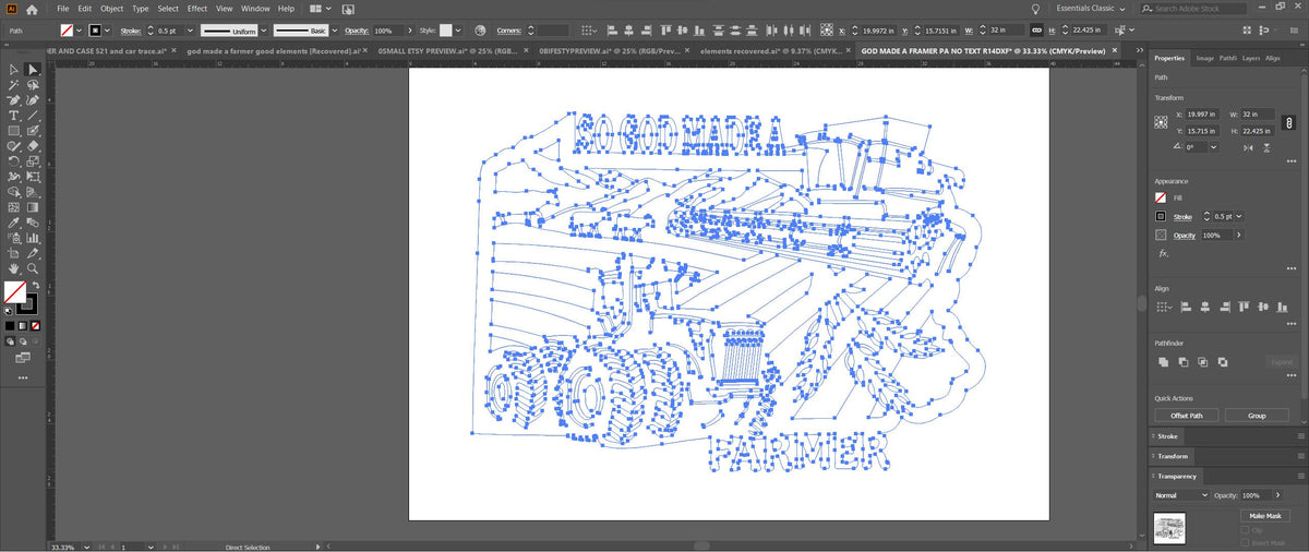Pennsylvania So God Made a Farmer Sign vector paths in design software (photo 5)