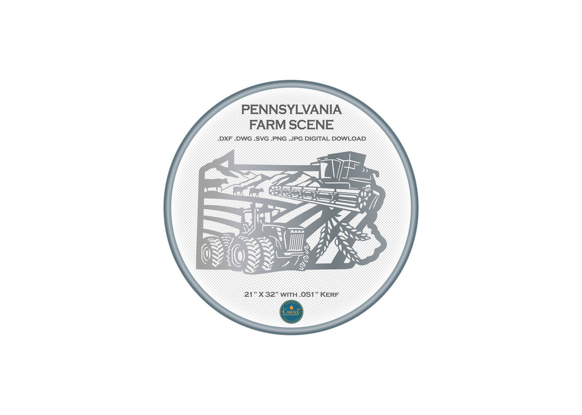 Pennsylvania Farm Scene Sign, No Lettering DXF/SVG design preview with file details