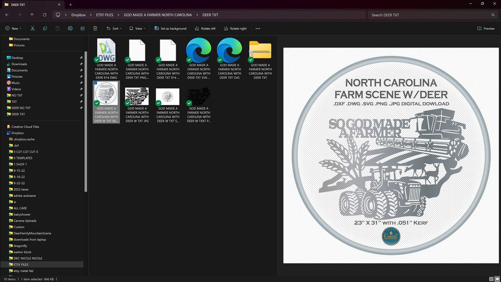 North Carolina So God Made a Farmer Sign vector paths in design software (photo 8)