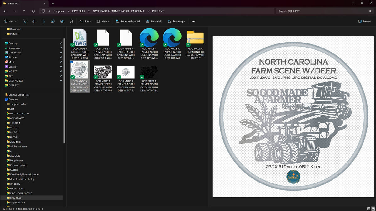 North Carolina So God Made a Farmer Sign vector paths in design software (photo 8)