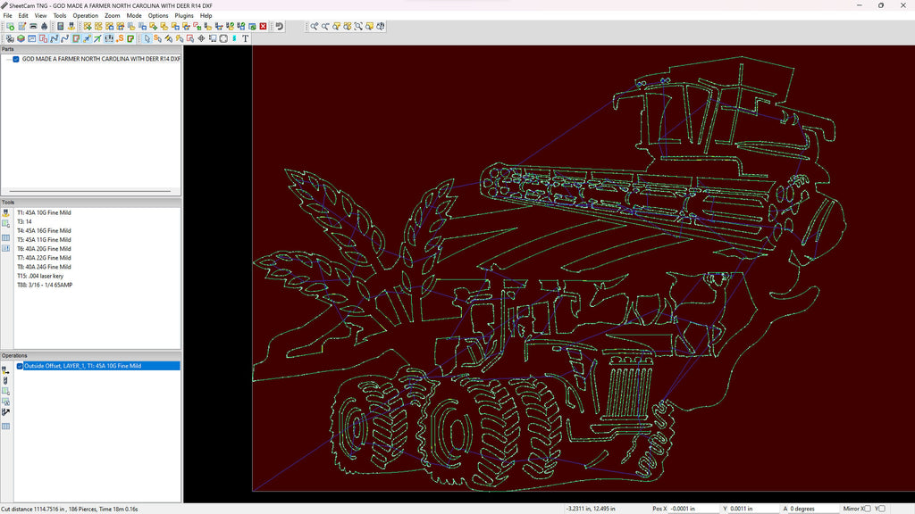 North Carolina Farm Scene Sign, No Lettering vector paths in design software (photo 4)