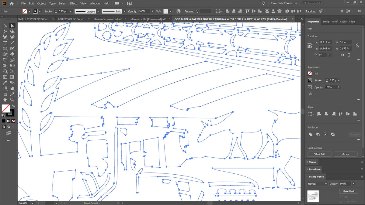 North Carolina Farm Scene Sign, No Lettering vector paths in design software (photo 7)