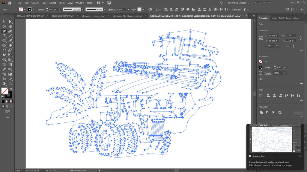 North Carolina Farm Scene Sign, No Lettering vector paths in design software (photo 6)