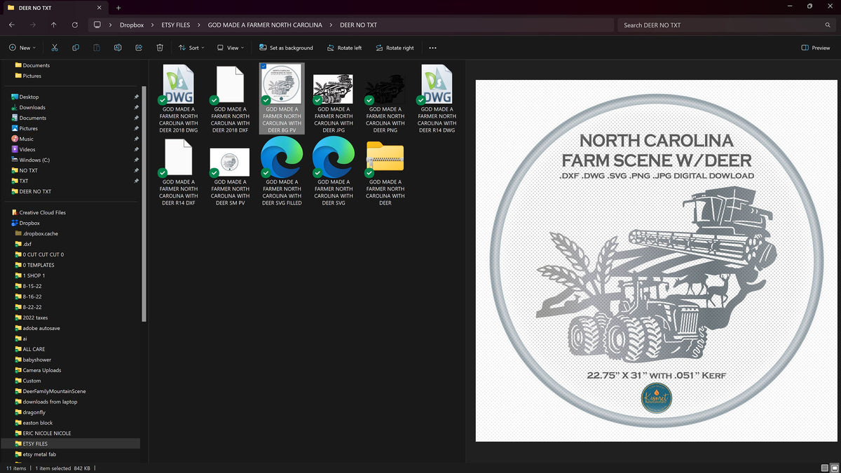 North Carolina Farm Scene Sign, No Lettering vector paths in design software