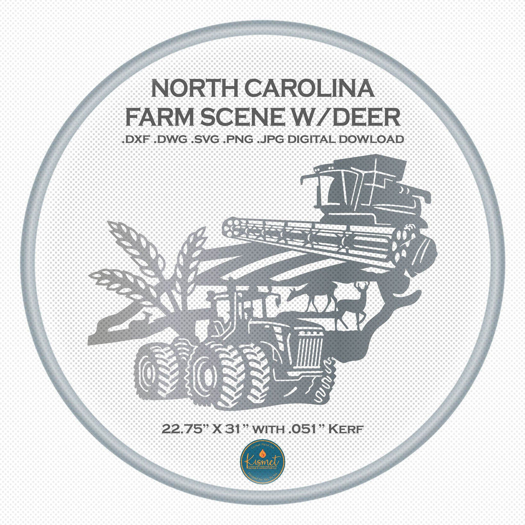 North Carolina Farm Scene Sign, No Lettering DXF/SVG design preview with file details (photo 3)