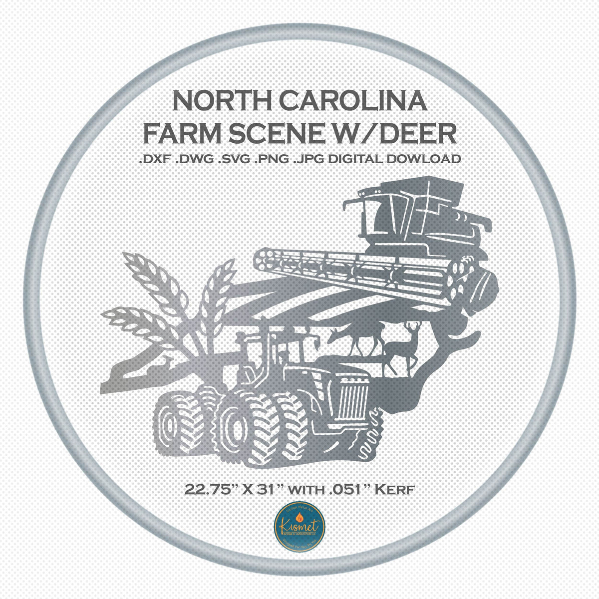 North Carolina Farm Scene Sign, No Lettering DXF/SVG design preview with file details (photo 3)