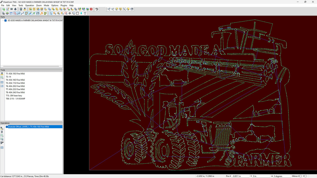 Oklahoma Wheat So God Made a Farmer Sign vector paths in design software