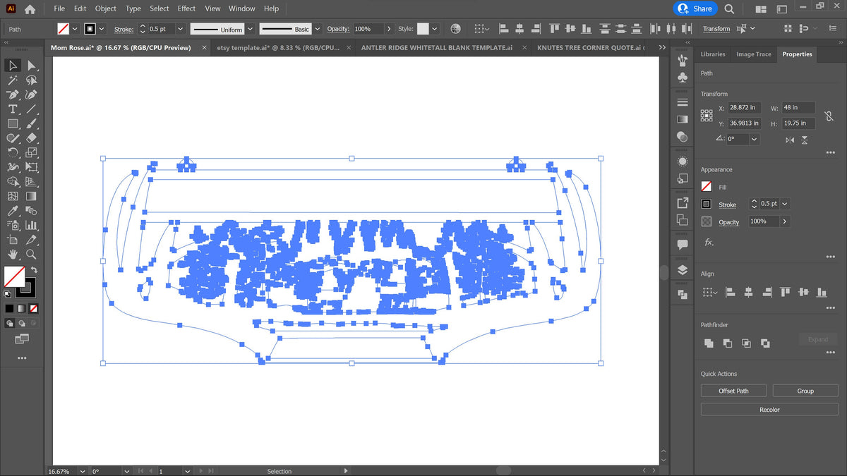 Whitetail Deer Antler Forest vector paths in design software (photo 7)