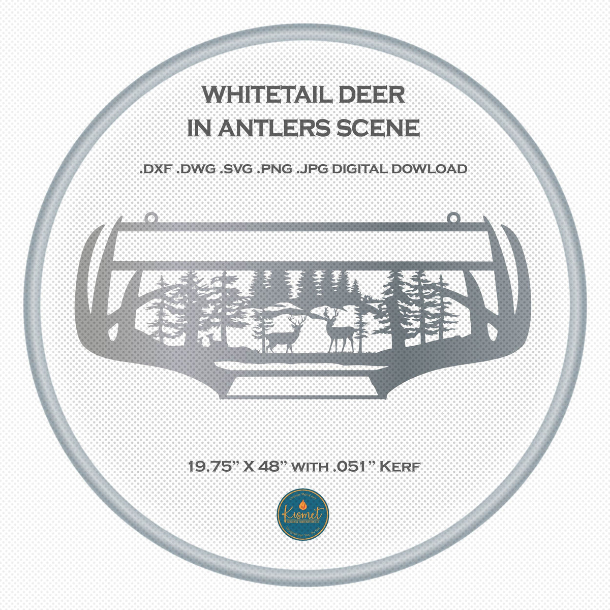 Whitetail Deer Antler Forest DXF/SVG design preview with file details (photo 6)