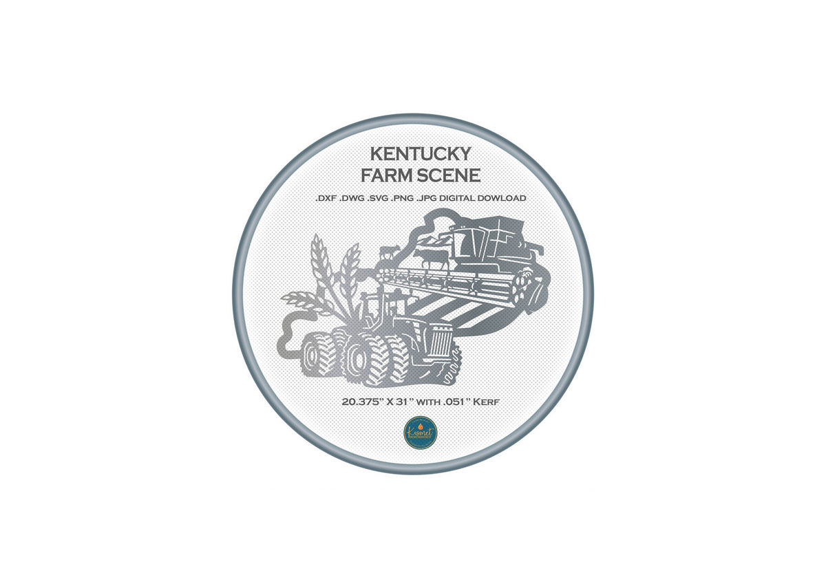Kentucky Farm Scene Sign, No Lettering DXF/SVG design preview with file details