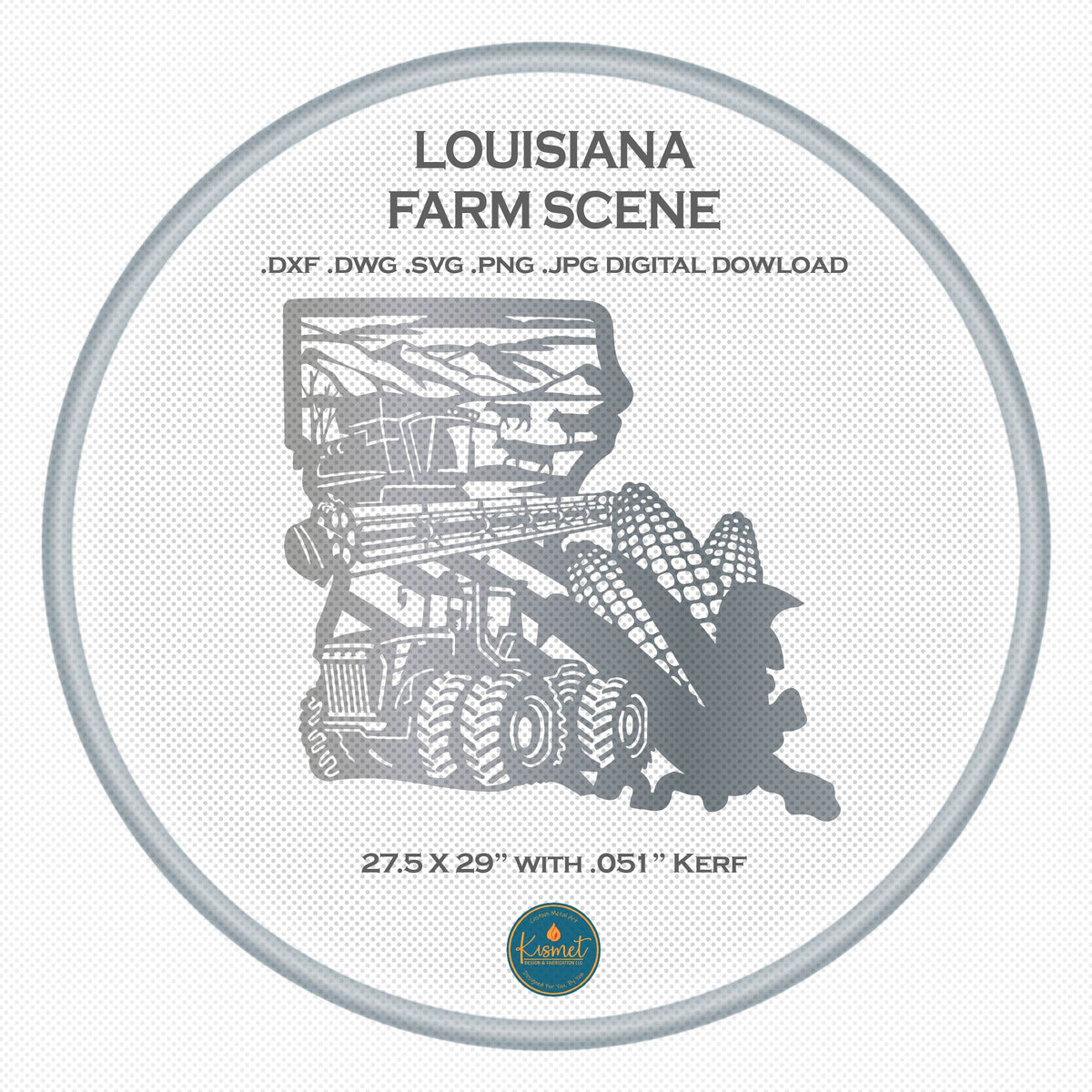 Louisiana Farm Scene Sign, No Lettering DXF/SVG design preview with file details (photo 2)