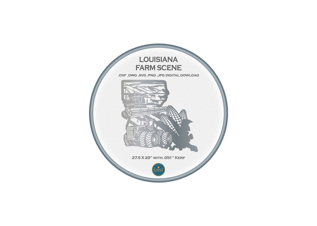 Louisiana Farm Scene Sign, No Lettering DXF/SVG design preview with file details