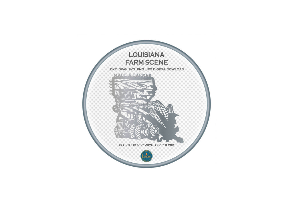 Louisiana So God Made a Farmer Sign DXF/SVG design preview with file details