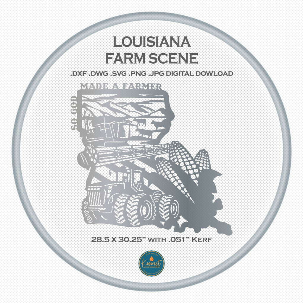 Louisiana So God Made a Farmer Sign DXF/SVG design preview with file details (photo 2)