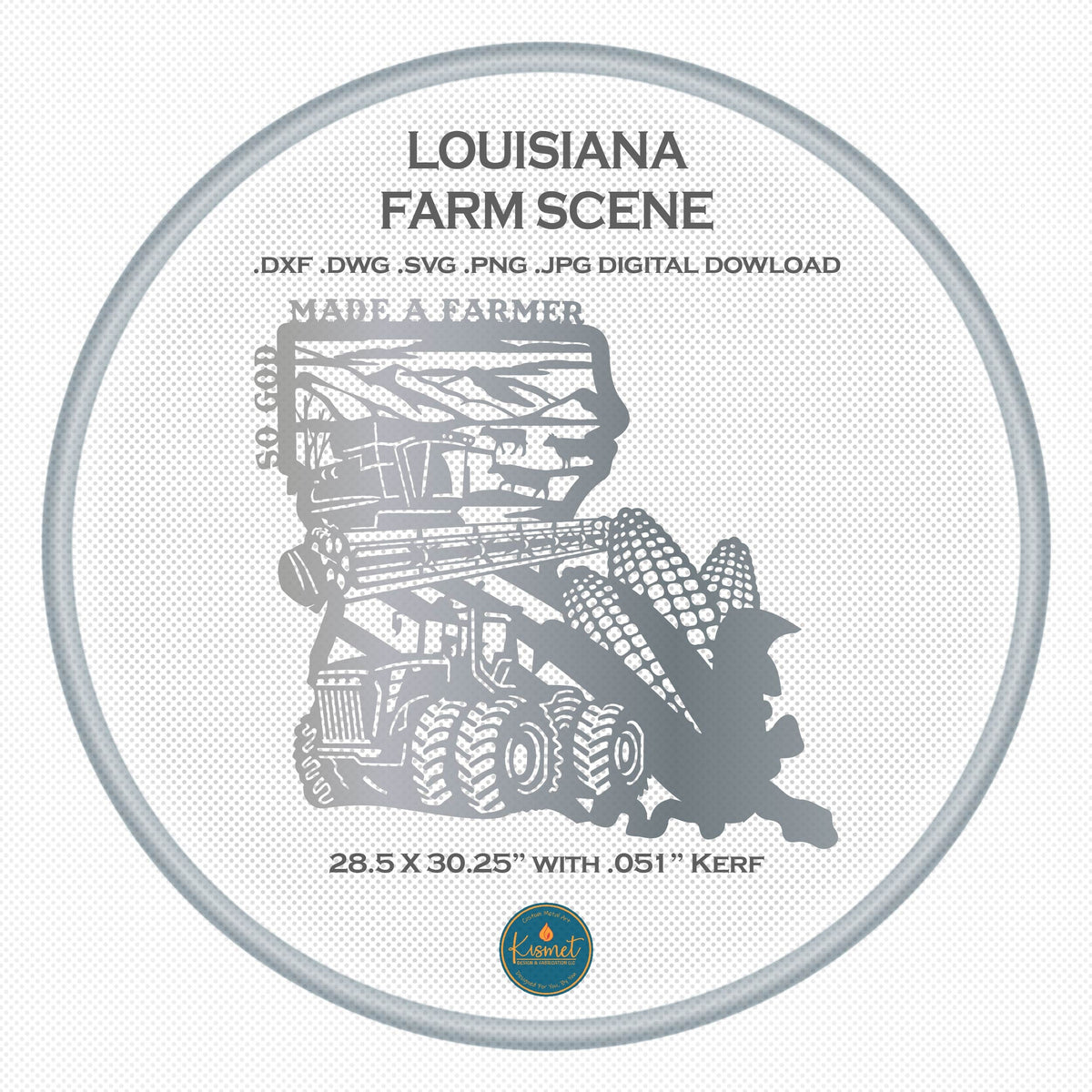 Louisiana So God Made a Farmer Sign DXF/SVG design preview with file details (photo 2)