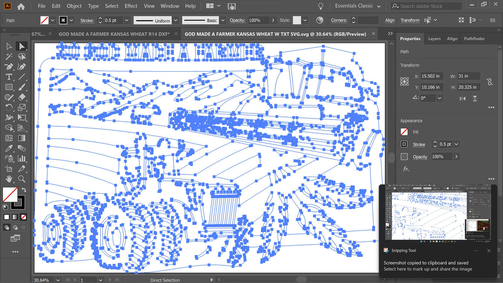 Kansas Wheat Rectangle So God Made a Farmer Sign vector paths in design software (photo 4)