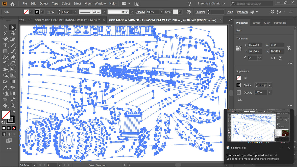 Kansas Wheat Rectangle So God Made a Farmer Sign vector paths in design software (photo 4)