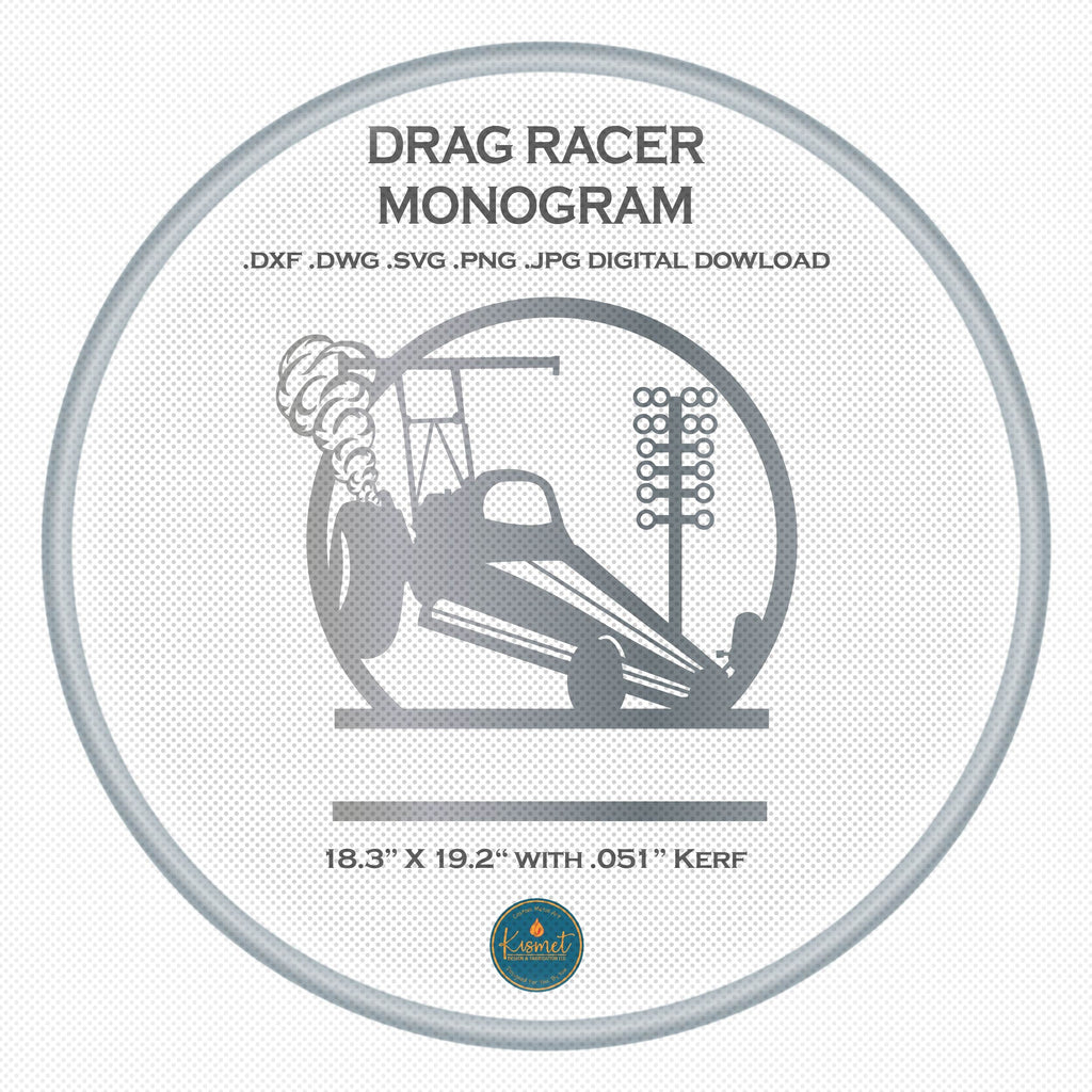 Dragster Racing Sign DXF/SVG design preview with file details (photo 2)