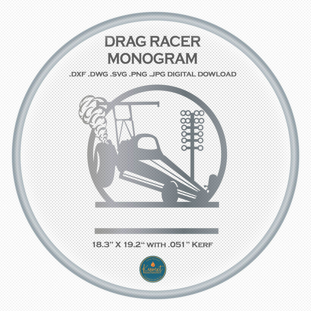 Dragster Racing Sign DXF/SVG design preview with file details (photo 2)