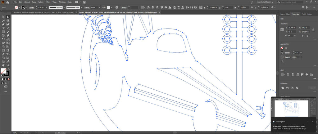 Dragster Racing Sign vector paths in design software (photo 7)