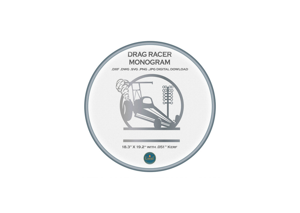 Dragster Racing Sign DXF/SVG design preview with file details