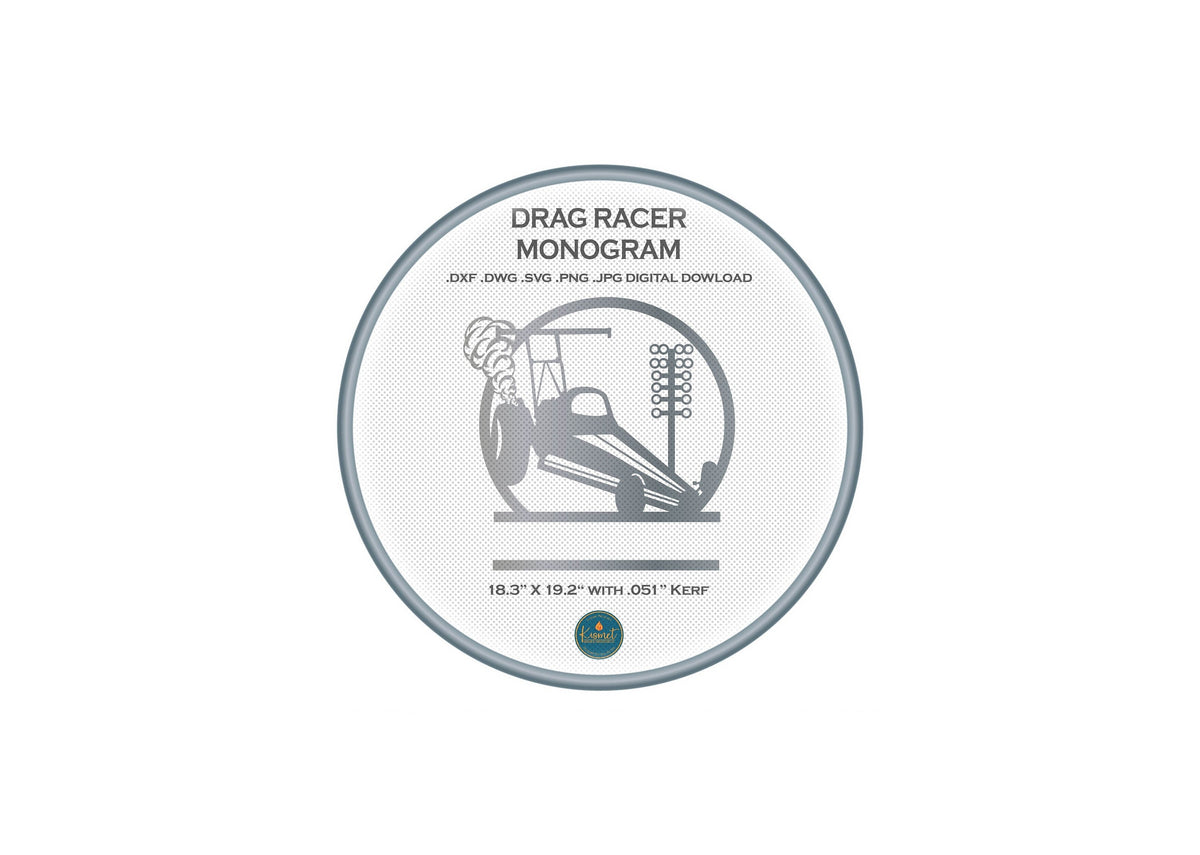 Dragster Racing Sign DXF/SVG design preview with file details