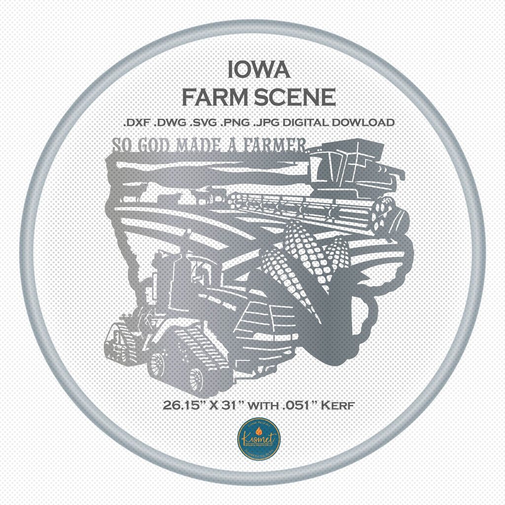 Iowa Tracked Tractor So God Made a Farmer Sign DXF/SVG design preview with file details (photo 3)