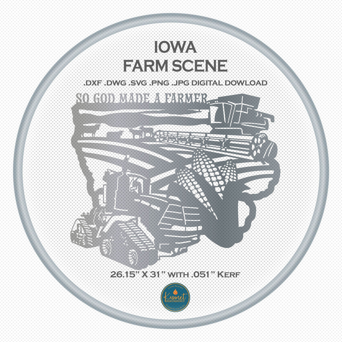 Iowa Tracked Tractor So God Made a Farmer Sign DXF/SVG design preview with file details (photo 3)