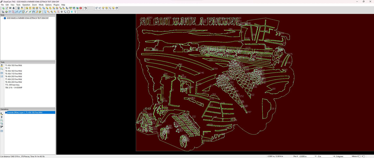 Iowa Tracked Tractor So God Made a Farmer Sign vector paths in design software (photo 4)
