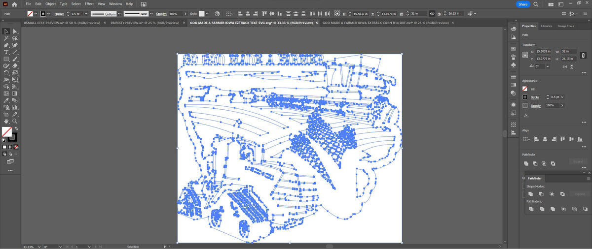 Iowa Tracked Tractor So God Made a Farmer Sign vector paths in design software (photo 8)