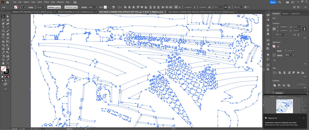 Iowa Tracked Tractor So God Made a Farmer Sign vector paths in design software (photo 7)