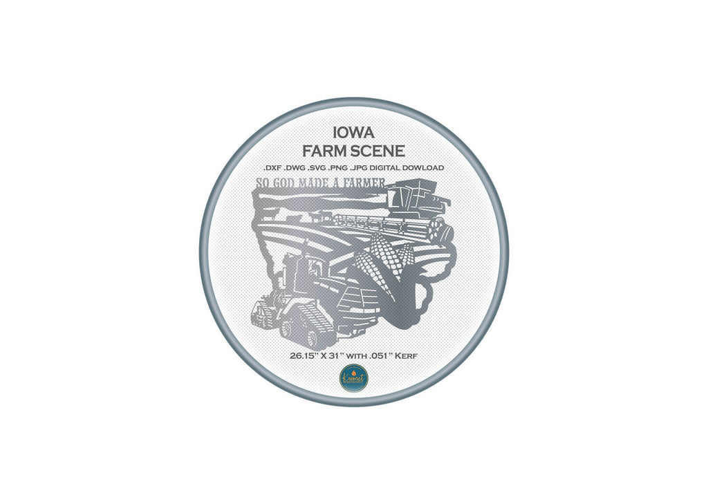 Iowa Tracked Tractor So God Made a Farmer Sign DXF/SVG design preview with file details