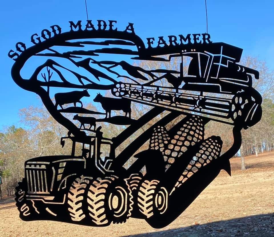 South Carolina So God Made a Farmer Sign finished metal example