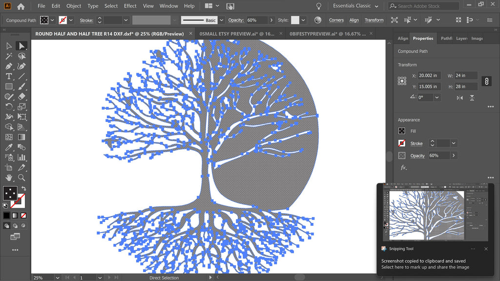 Tree of Life vector paths in design software (photo 4)