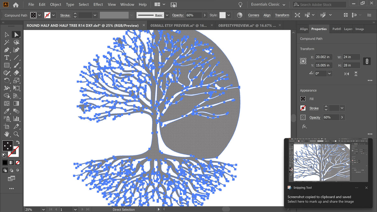 Tree of Life vector paths in design software (photo 4)